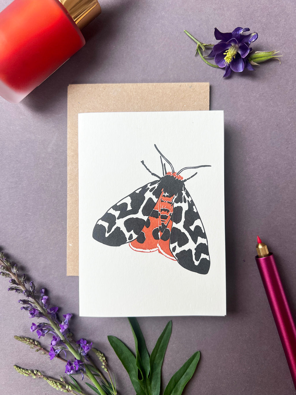 Neon Eclipse Moth Notecard Set | Set of 8