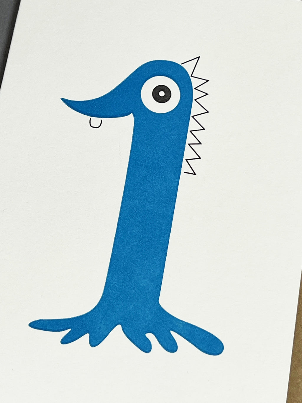Alien One Blue Letterpress Card | 1st Birthday Card