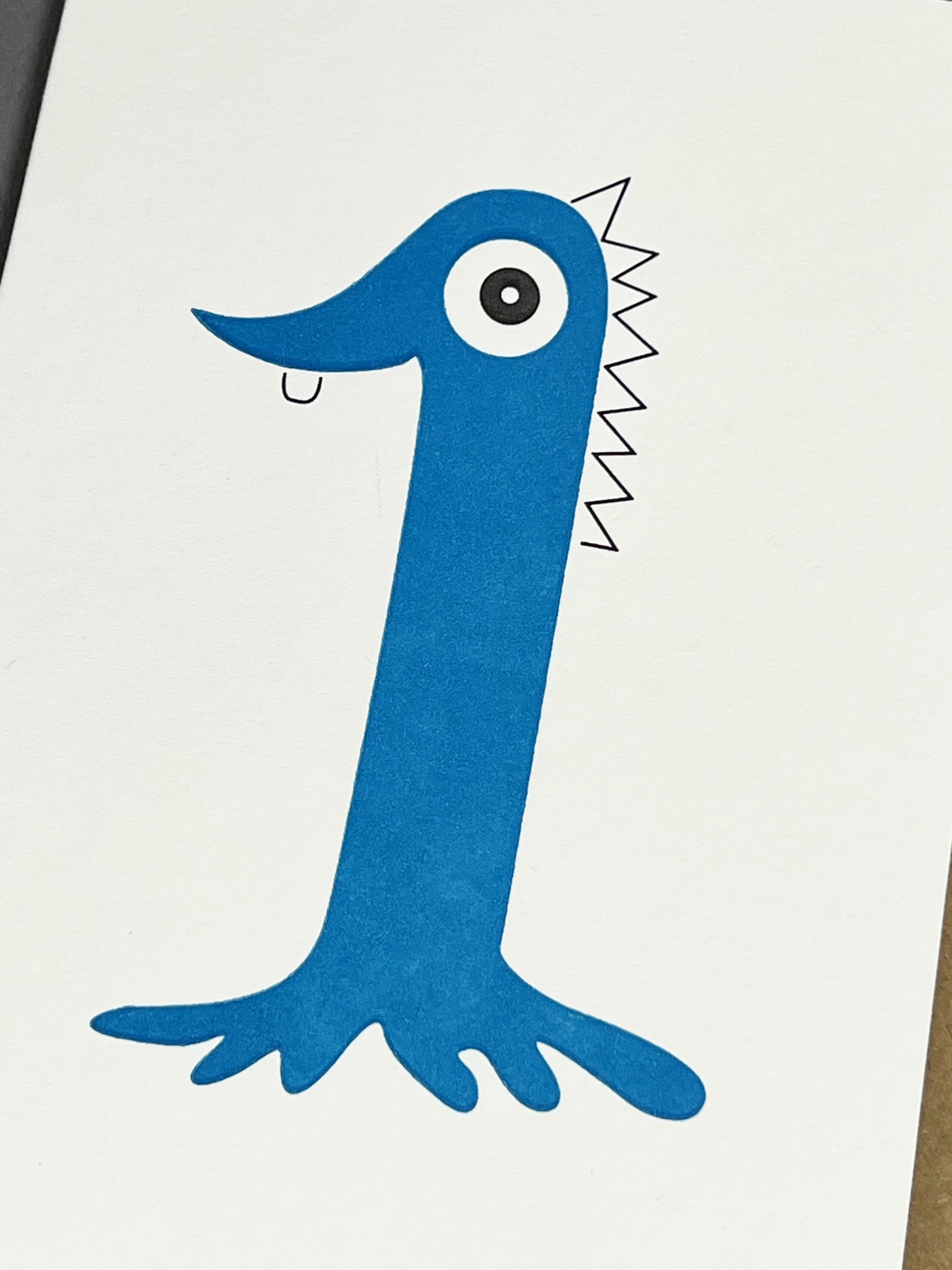 Alien One Blue Letterpress Card | 1st Birthday Card