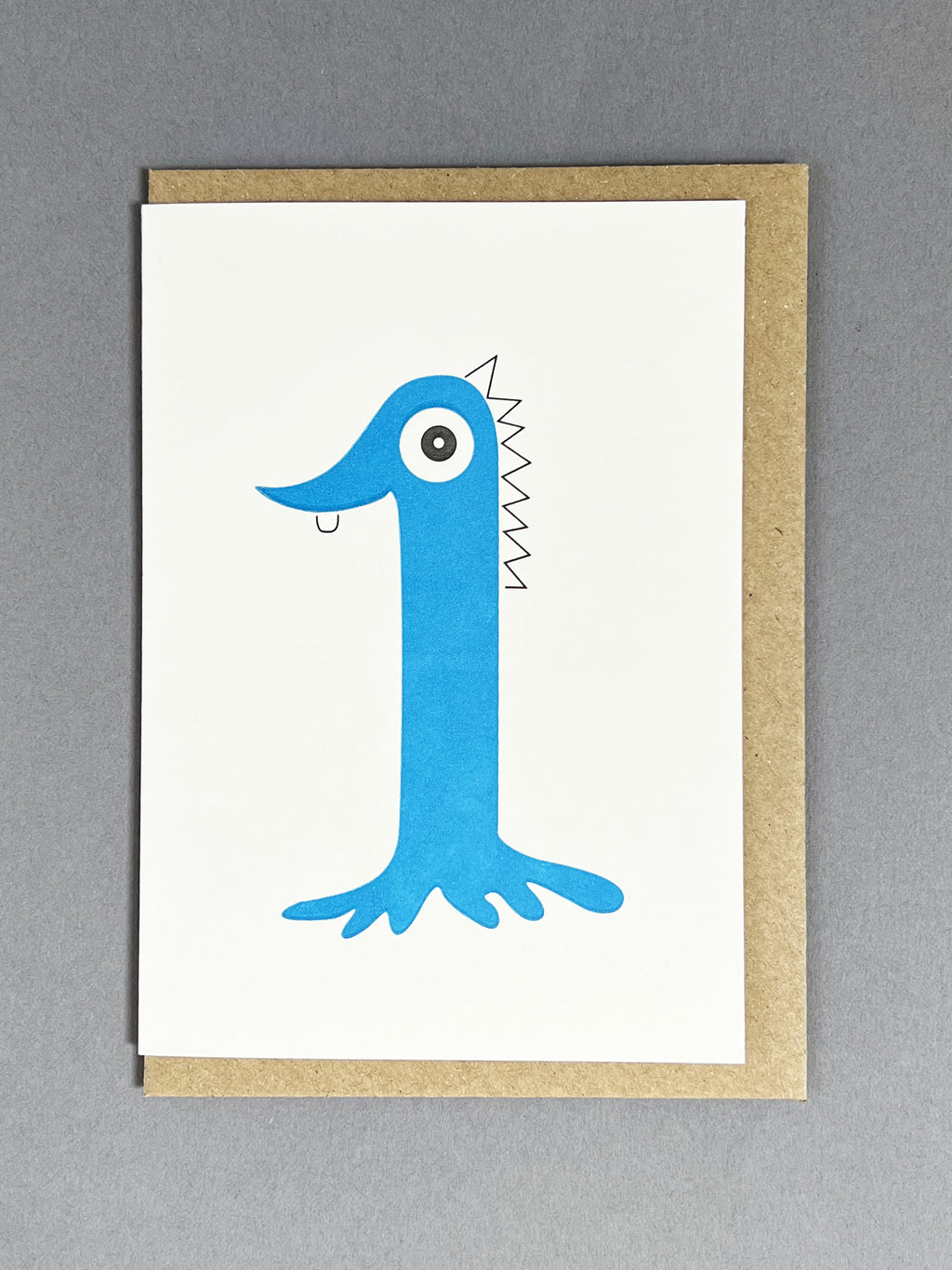 Alien One Blue Letterpress Card | 1st Birthday Card