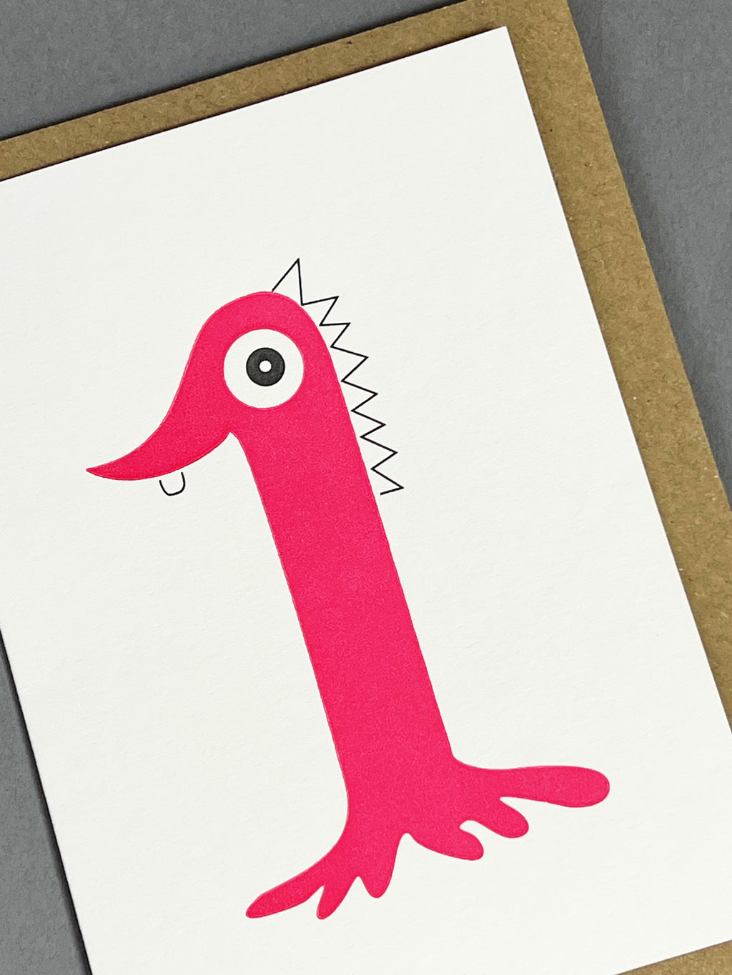 Alien One Pink Letterpress Card | 1st Birthday Card