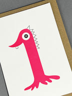 Alien One Pink Letterpress Card | 1st Birthday Card