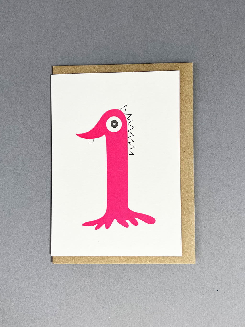 Alien One Pink Letterpress Card | 1st Birthday Card