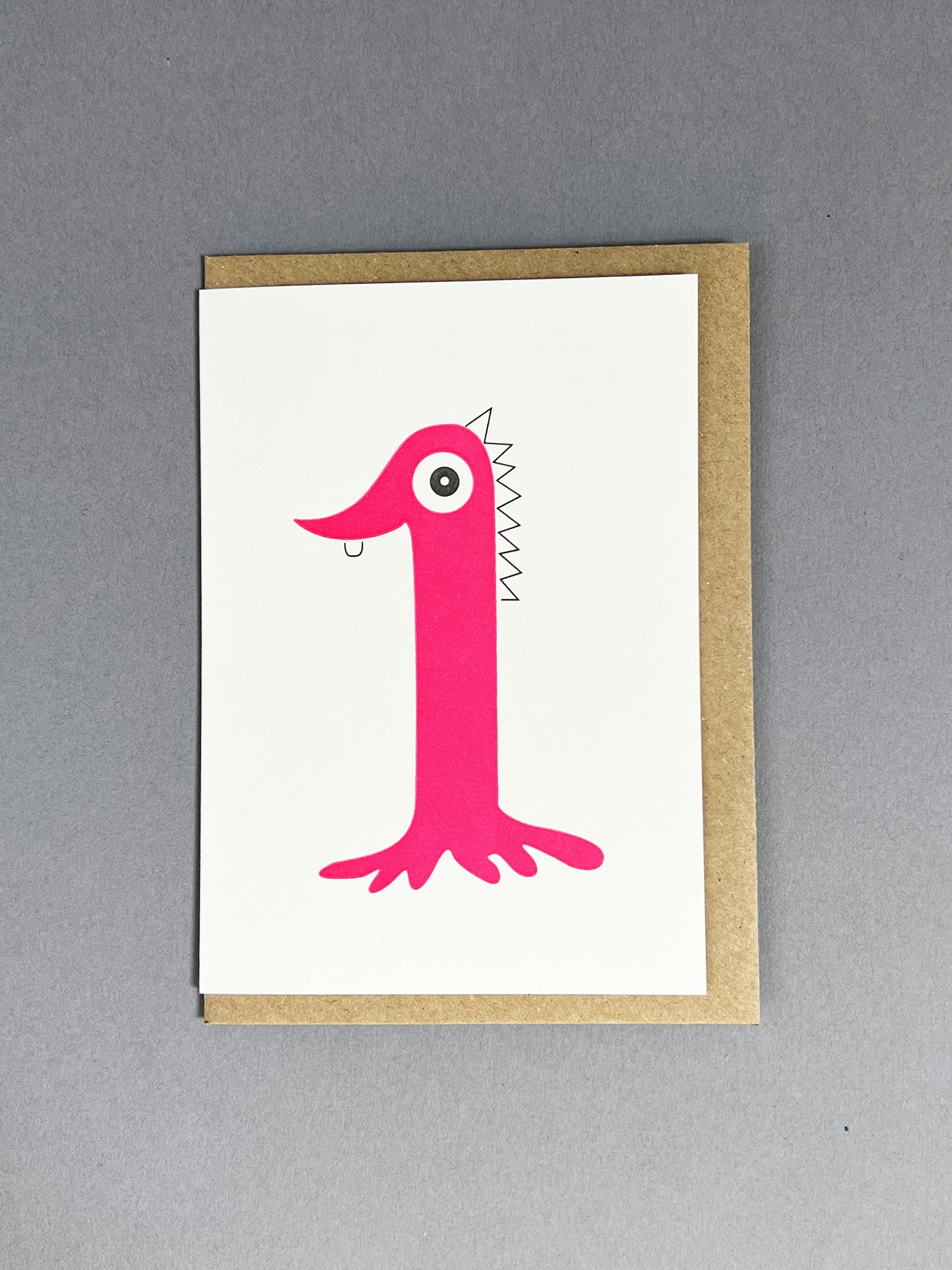 Alien One Pink Letterpress Card | 1st Birthday Card