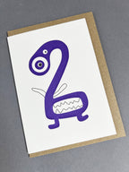 Alien Two Letterpress Card | 2nd  Birthday Card