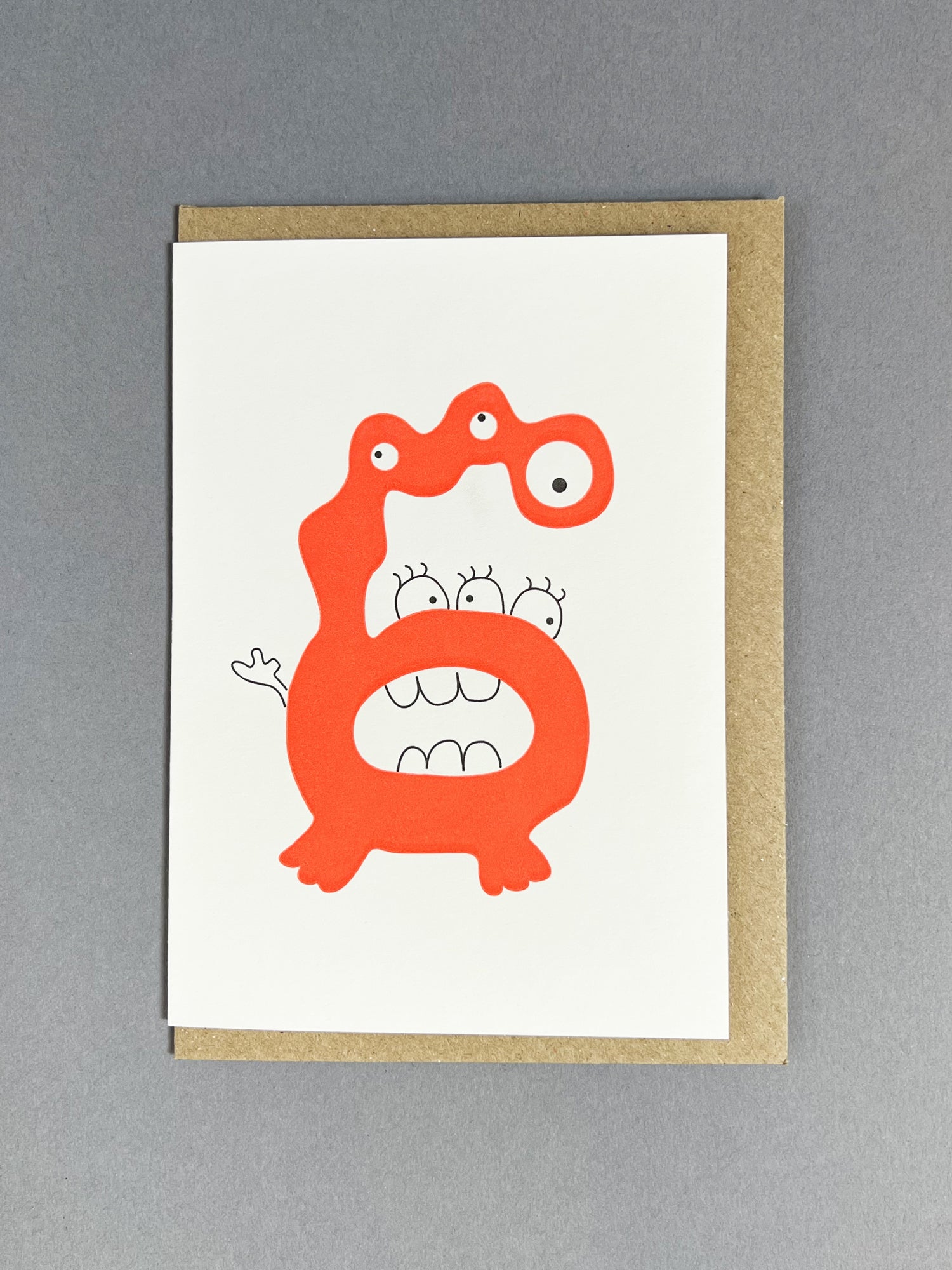 Alien Six Letterpress Card | 6th Birthday Card