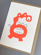 Alien Six Letterpress Card | 6th Birthday Card