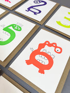 Alien Three Letterpress Card | 3rd Birthday Card