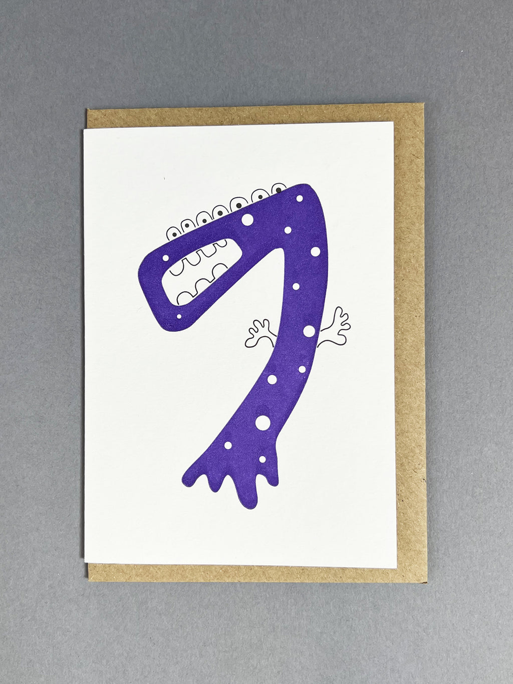Alien Seven Letterpress Card | 7th Birthday Card