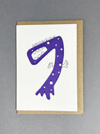 Alien Seven Letterpress Card | 7th Birthday Card