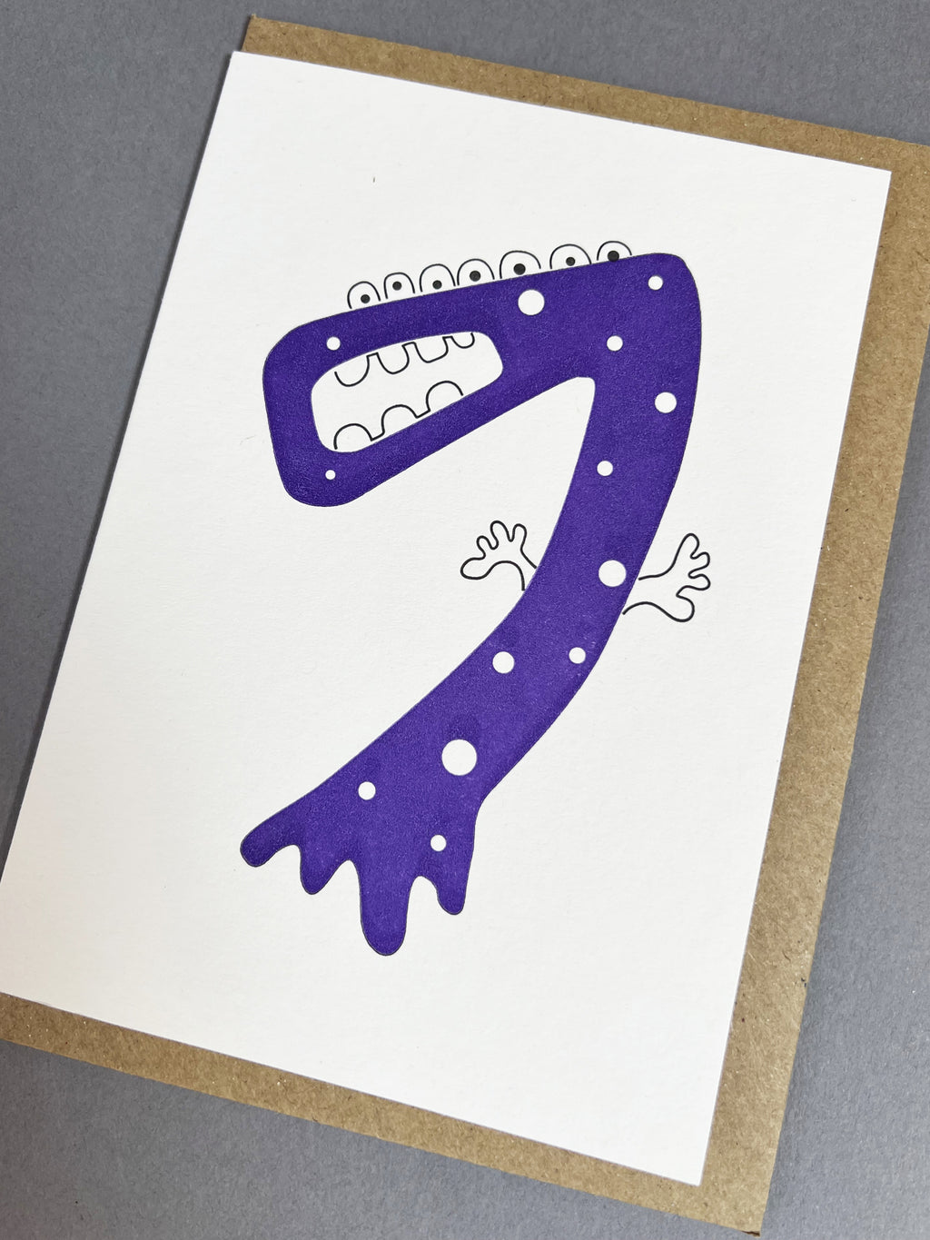 Alien Seven Letterpress Card | 7th Birthday Card