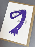 Alien Seven Letterpress Card | 7th Birthday Card