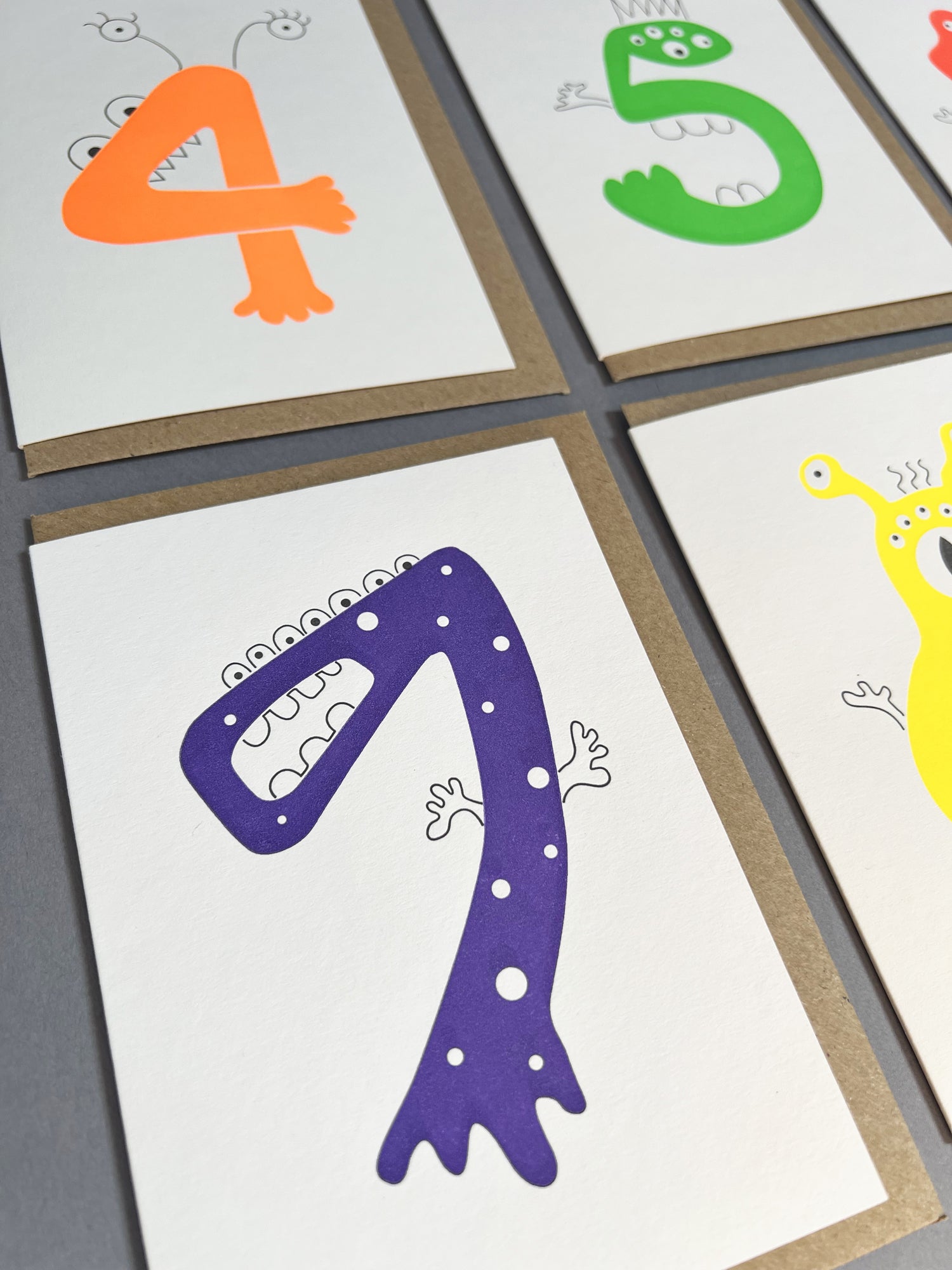 Alien Seven Letterpress Card | 7th Birthday Card