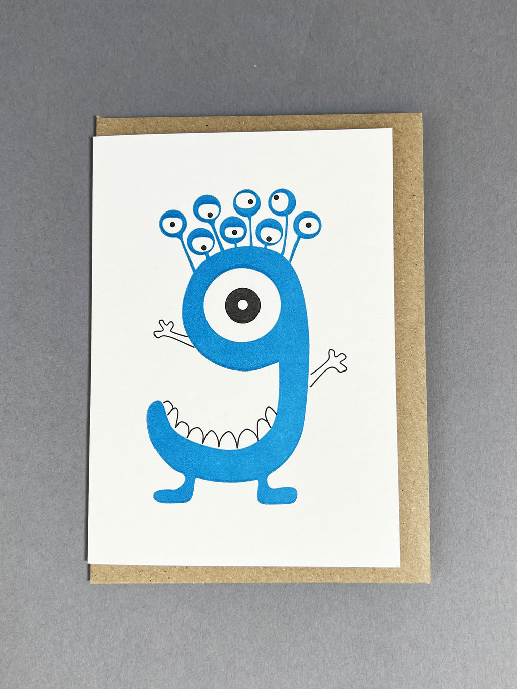 Alien Nine Letterpress Card | 9th Birthday Card