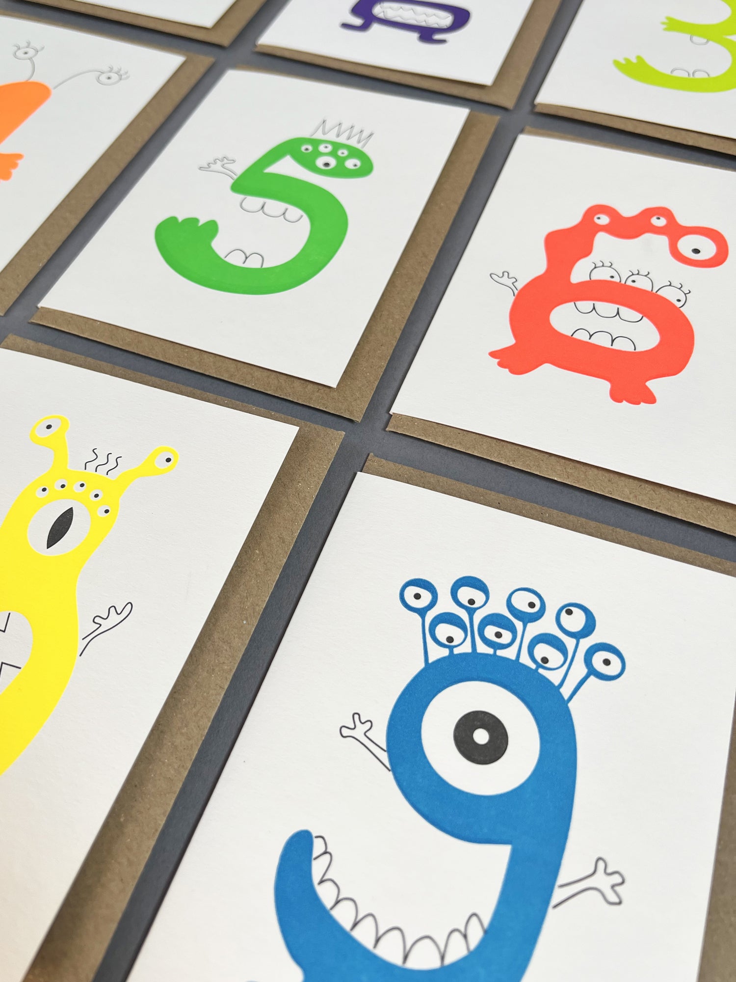 Alien Nine Letterpress Card | 9th Birthday Card