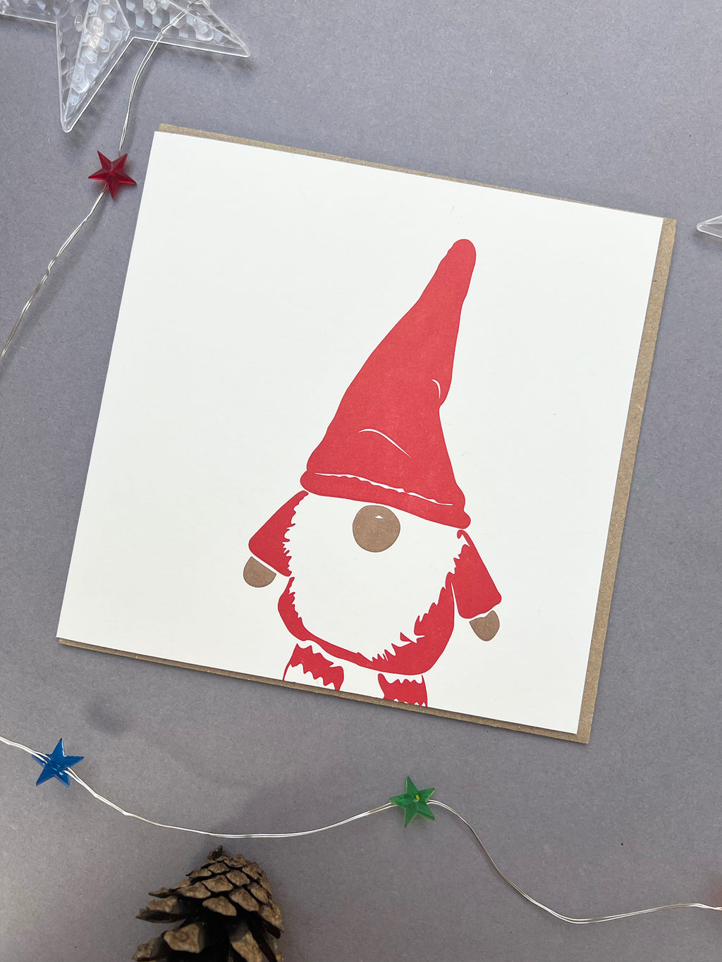 Father Christmas Gonk Letterpress Card