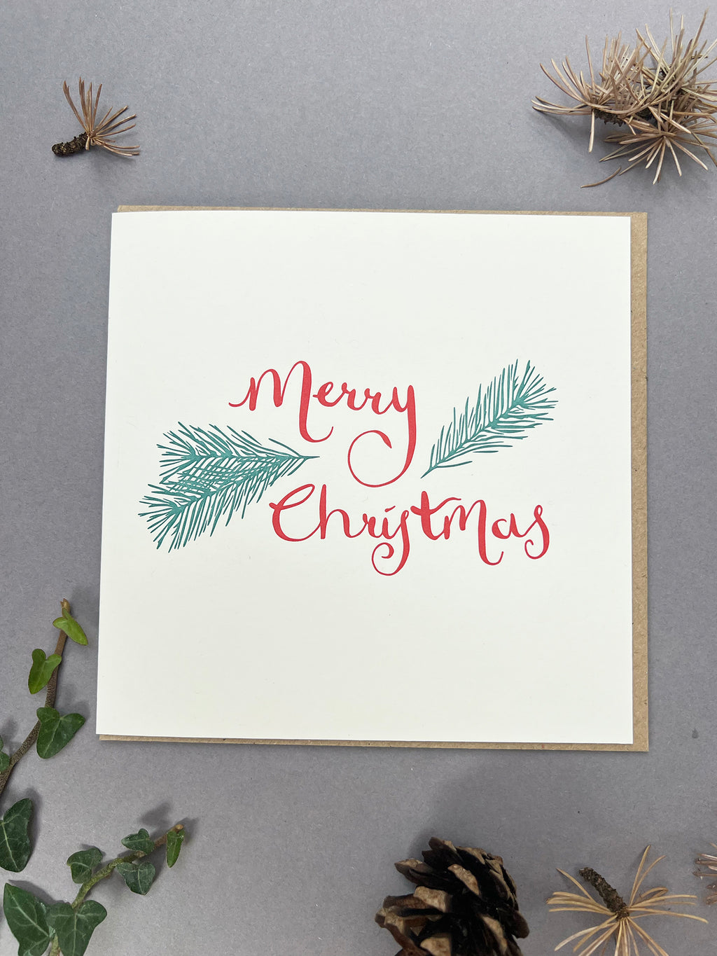 It's Christmas Pine Letterpress Card