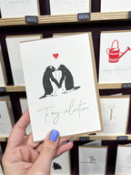 Valentine Penguins Letterpress Card | Valentine's Day Card