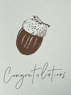 Congratulations Acorn Letterpress Card | New Baby Card