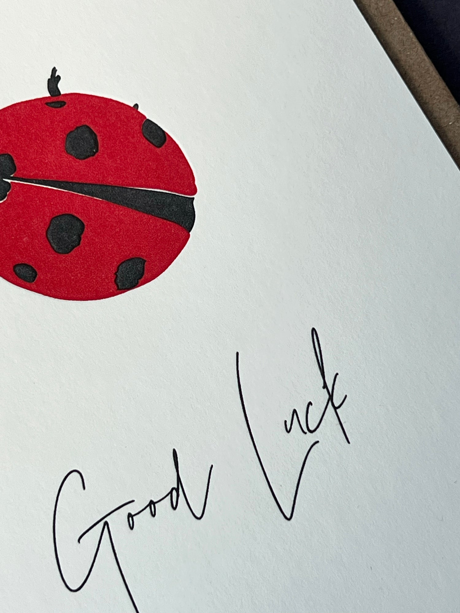 Good Luck Ladybug Letterpress Card