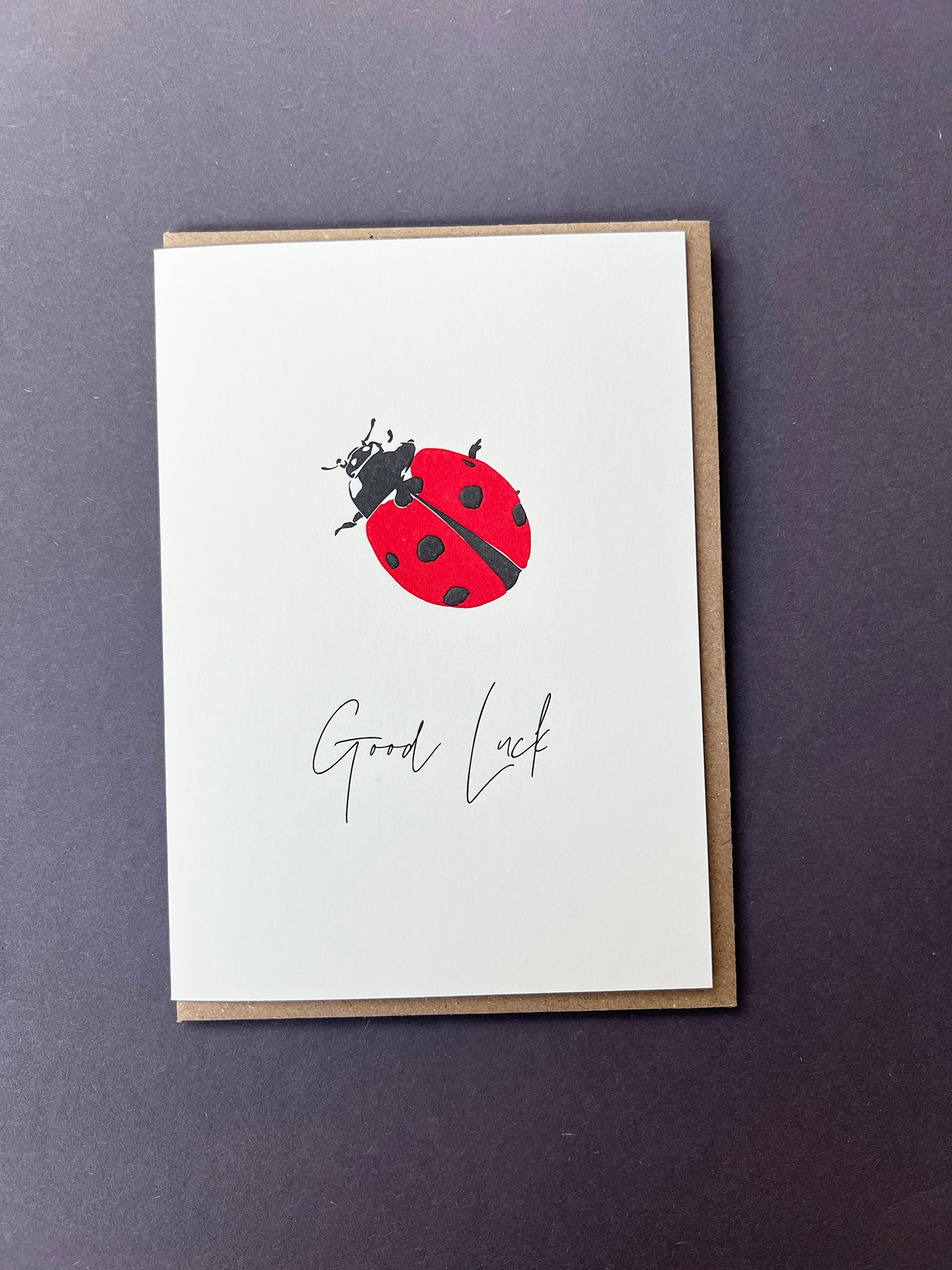 Good Luck Ladybug Letterpress Card