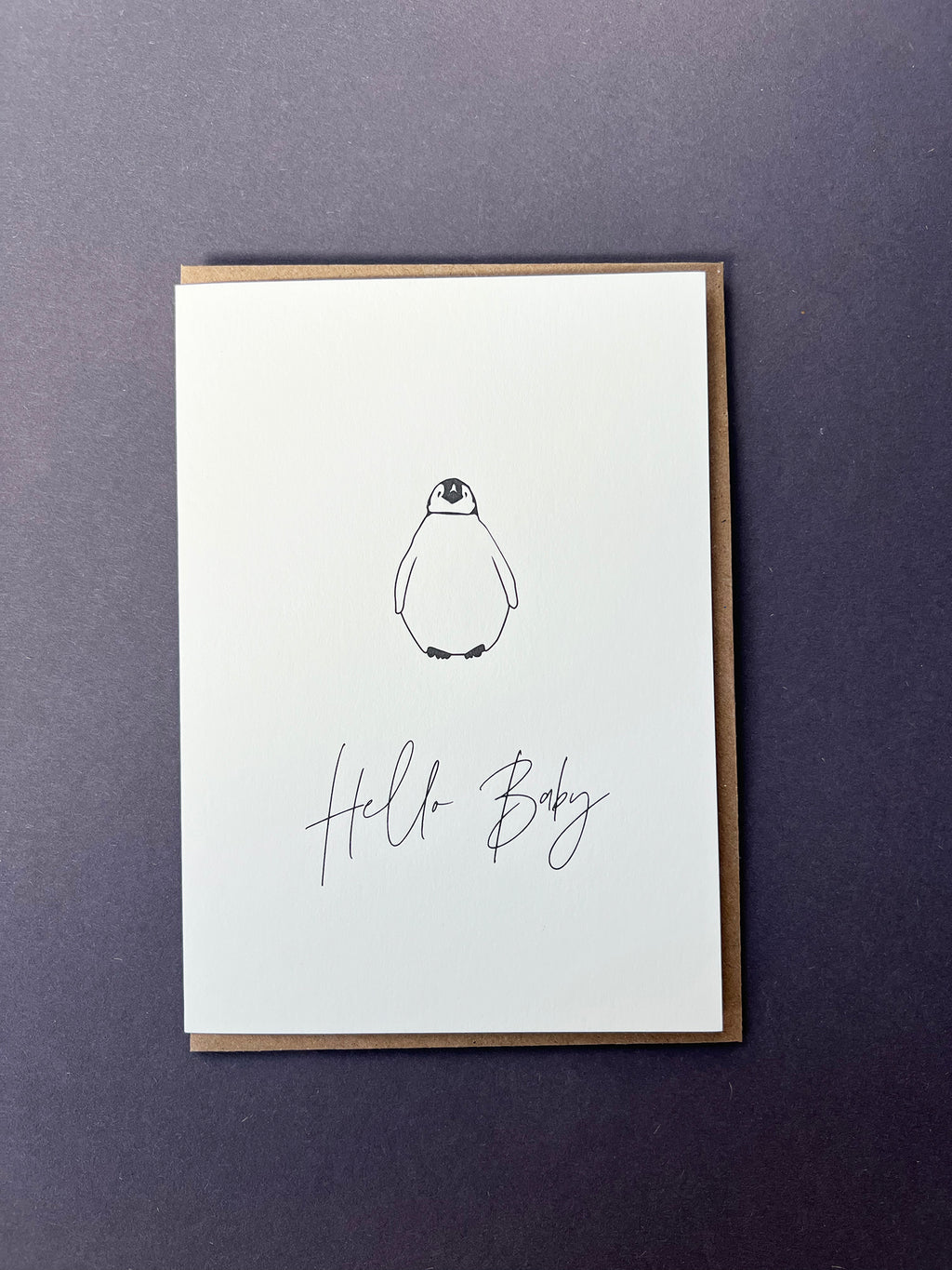 Hello Baby Penguin Card | New Baby Card