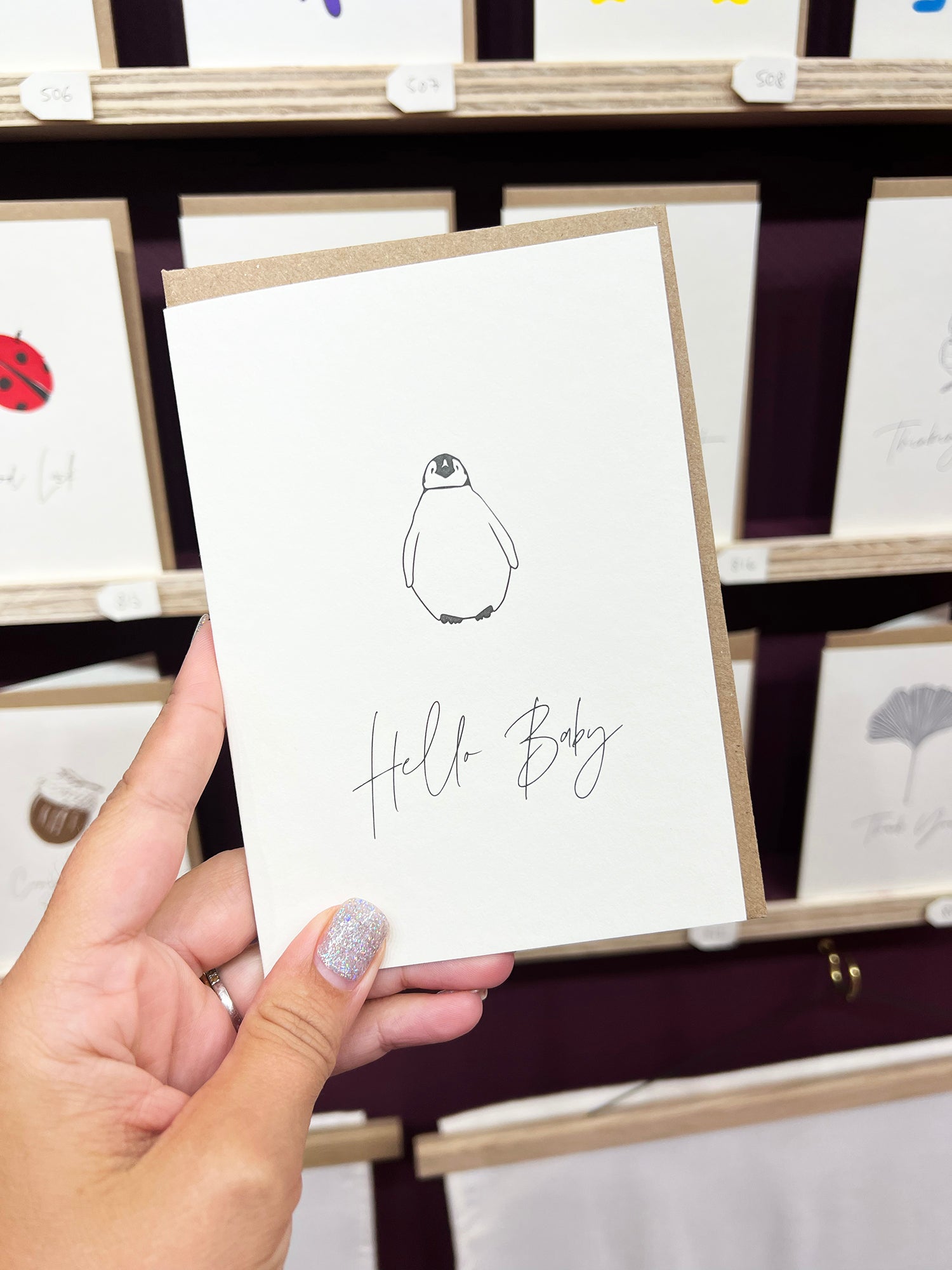 Hello Baby Penguin Card | New Baby Card