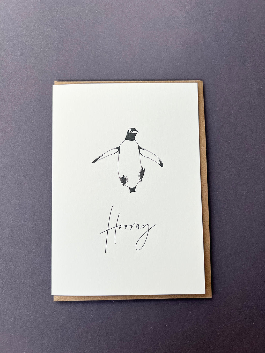 Hooray Penguin Letterpress Card | Well Done Card | Congratultions