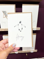 Hooray Penguin Letterpress Card | Well Done Card | Congratultions