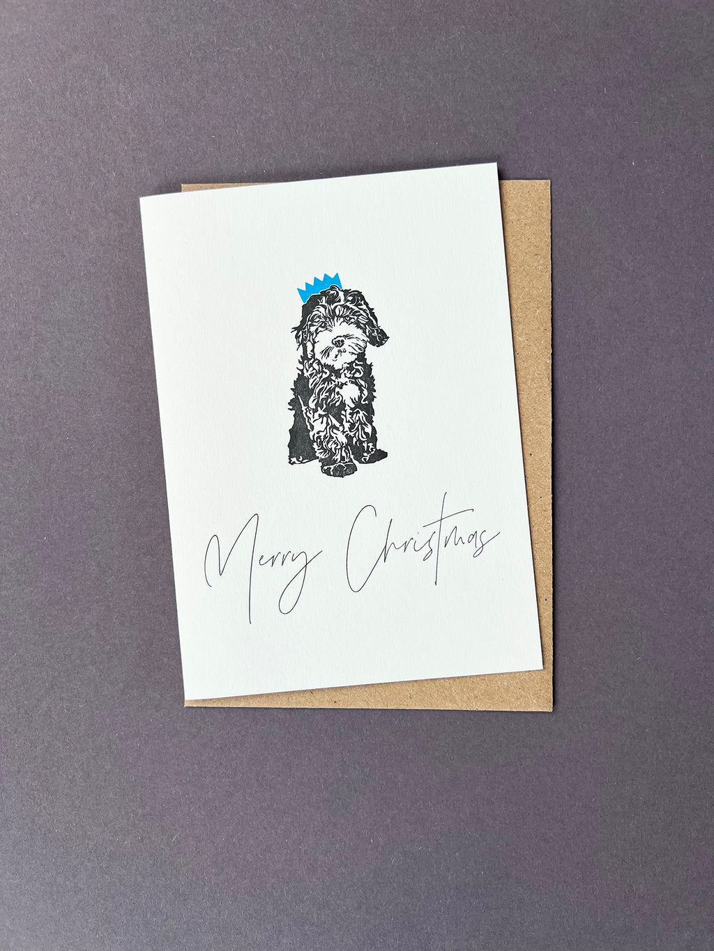 Christmas Cockapoo Letterpress Card