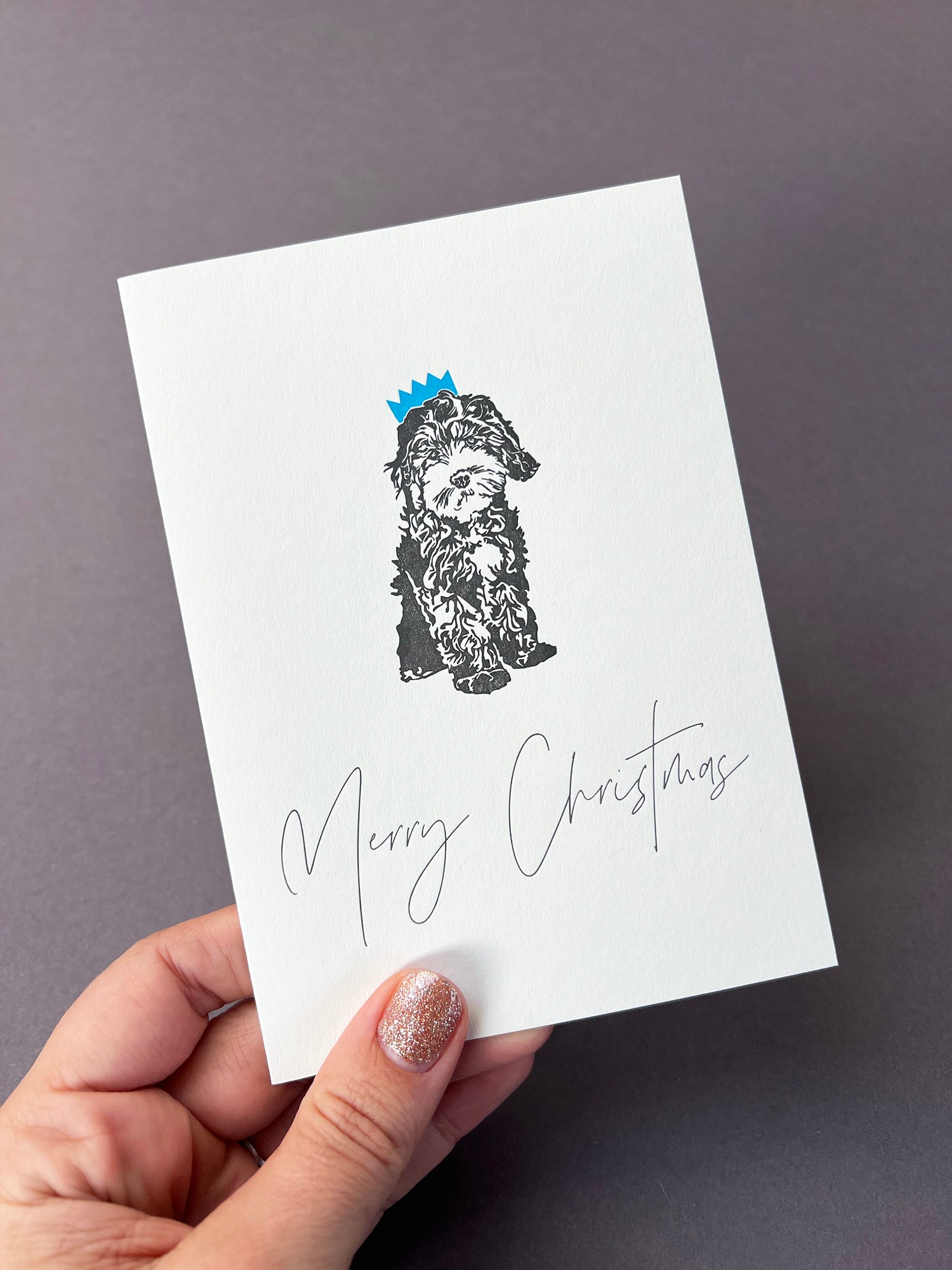 Christmas Cockapoo Letterpress Card