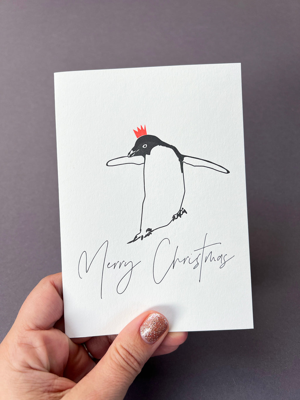 Christmas Penguin Letterpress Card | Christmas Card