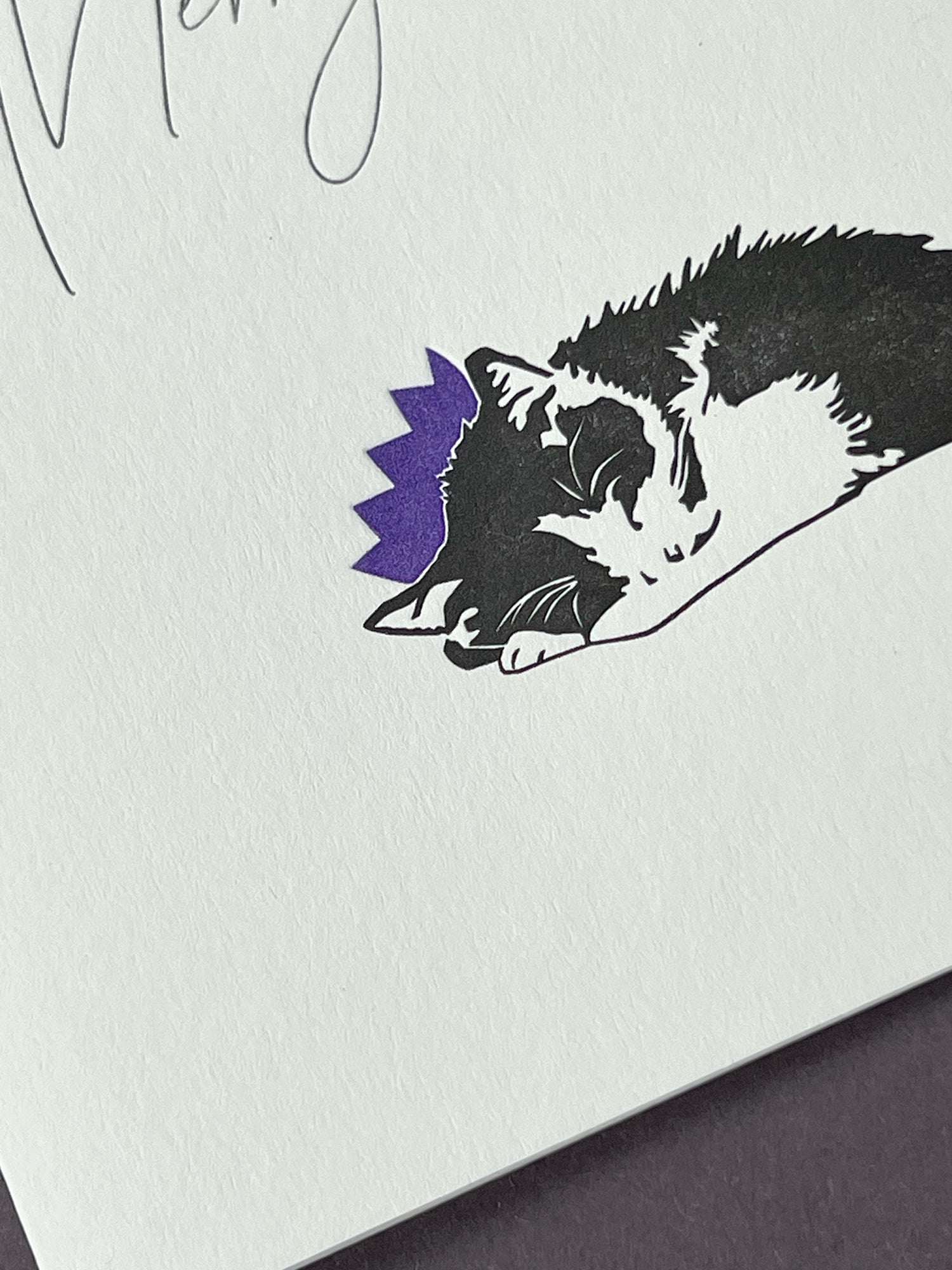 Christmas Cat Letterpress Card