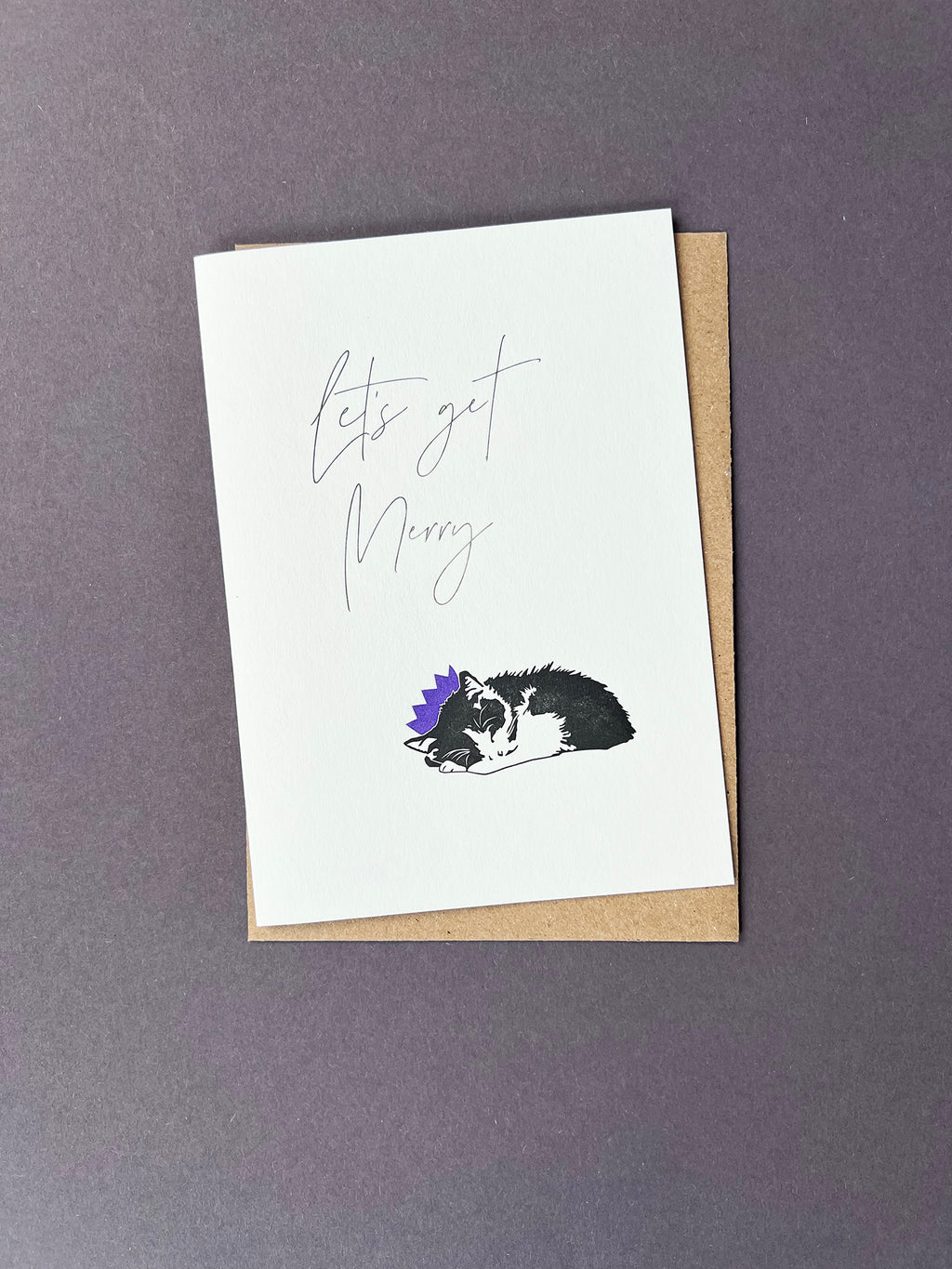 Christmas Cat Letterpress Card