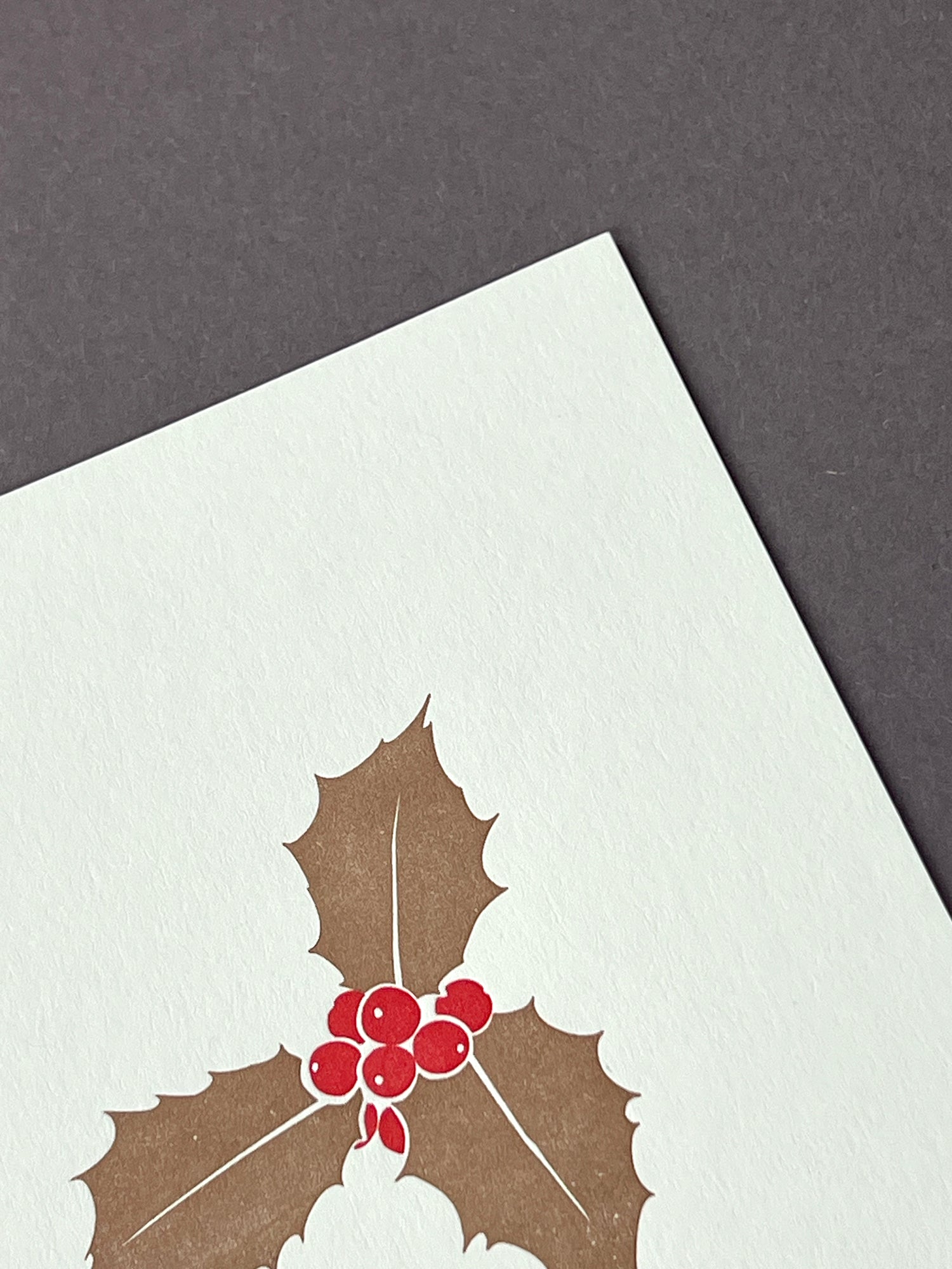 Christmas Holly Letterpress Card