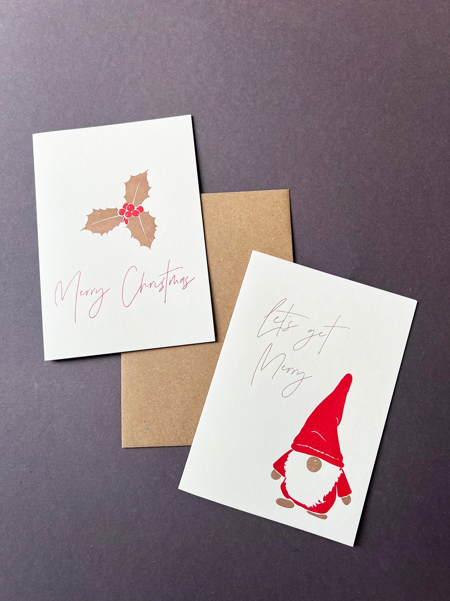 Christmas Holly Letterpress Card