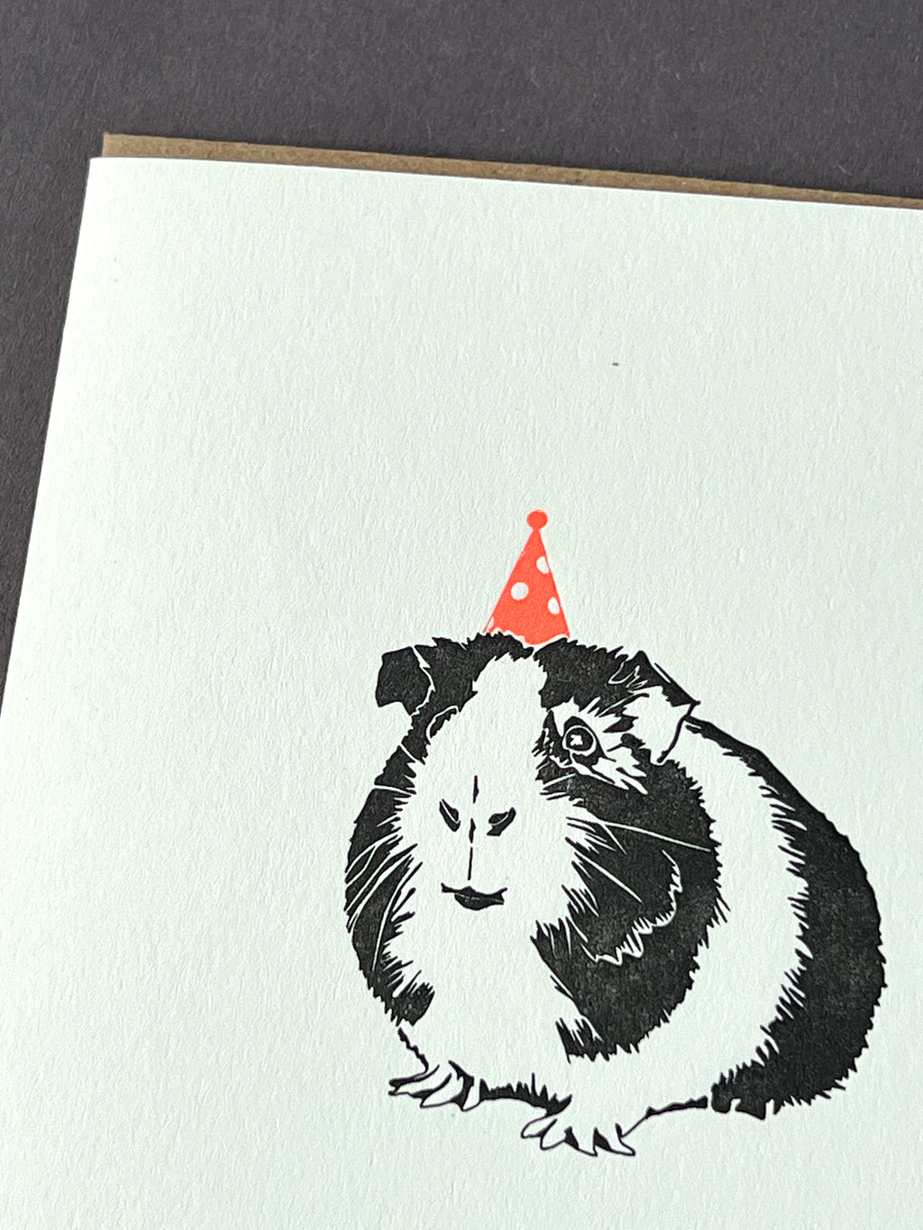 Birthday Guinea Pig Letterpress Card