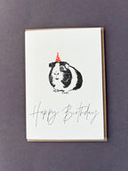 Birthday Guinea Pig Letterpress Card