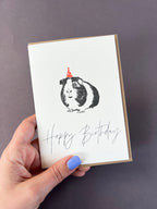 Birthday Guinea Pig Letterpress Card