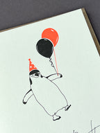 Birthday Penguin Letterpress Card