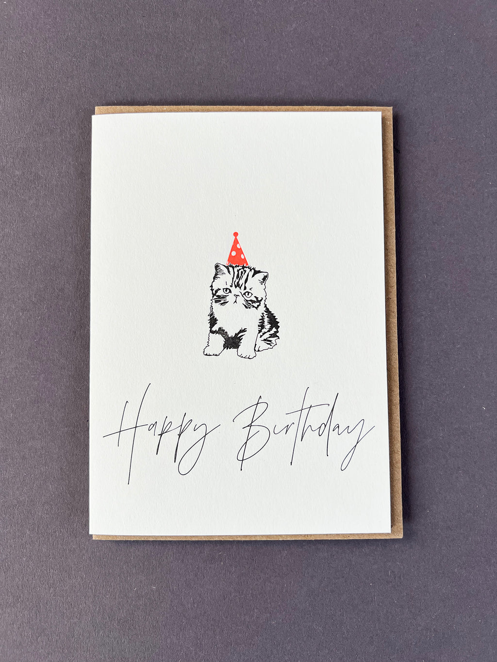 Birthday Cat Letterpress Card