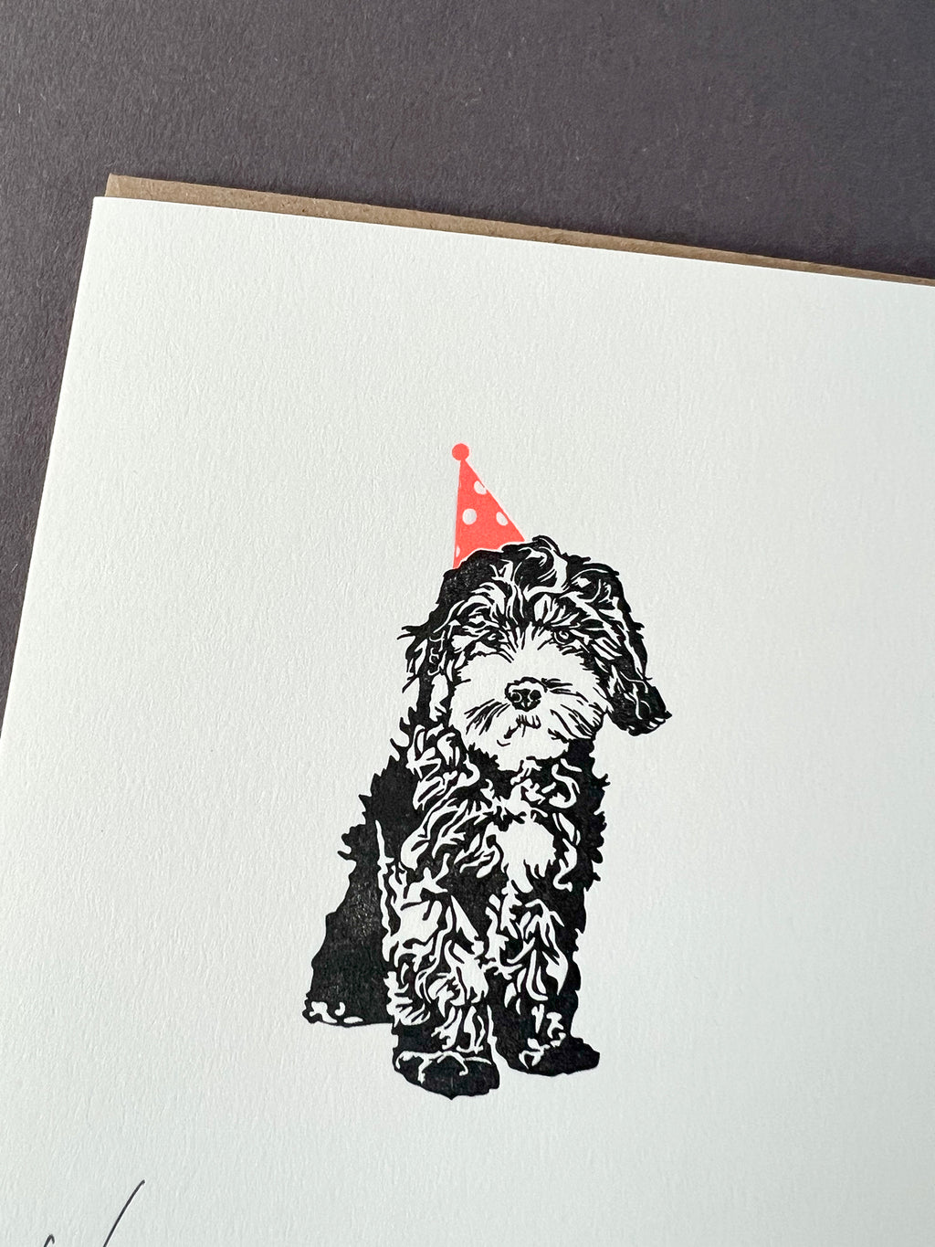 Birthday Cockapoo Letterpress Card