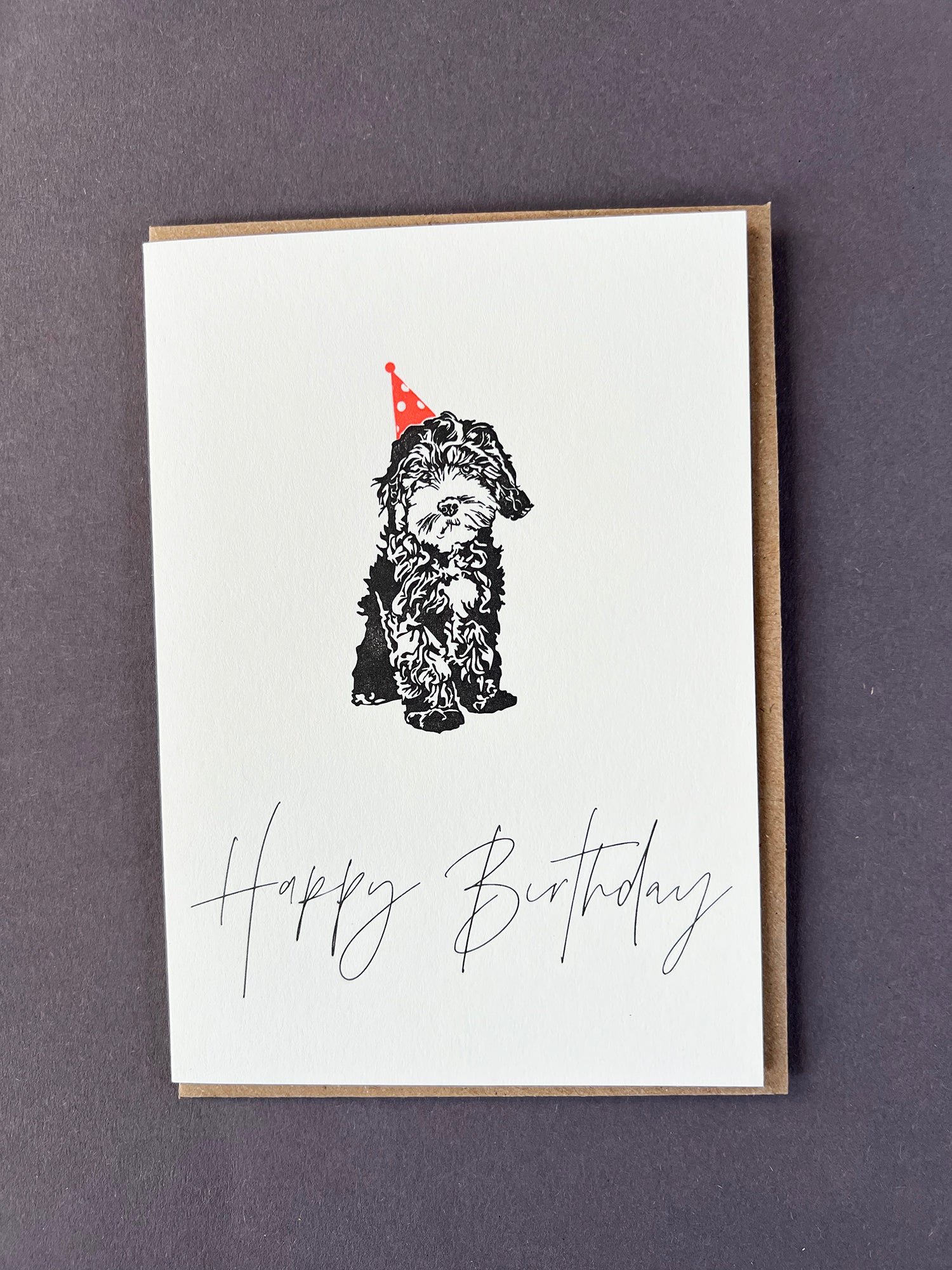 Birthday Cockapoo Letterpress Card