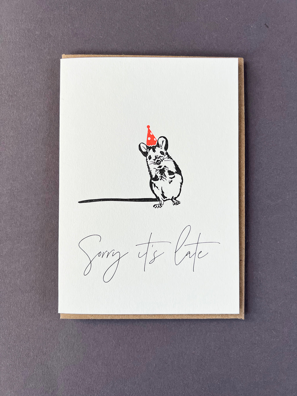Late Mouse Card | Belated Birthday Card