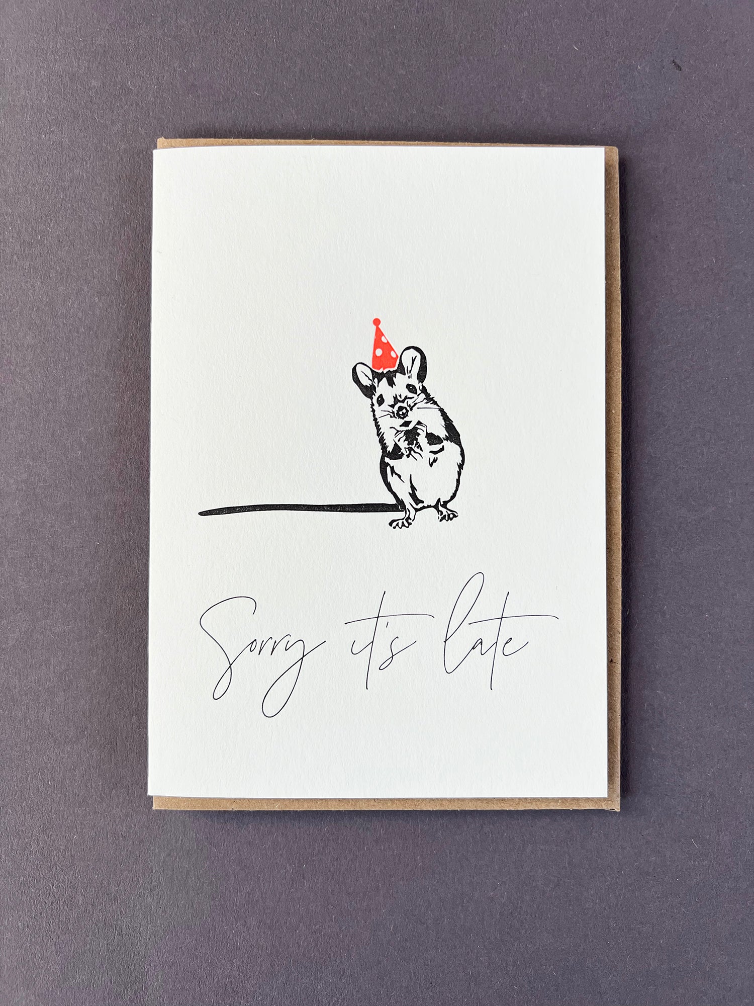 Late Mouse Card | Belated Birthday Card