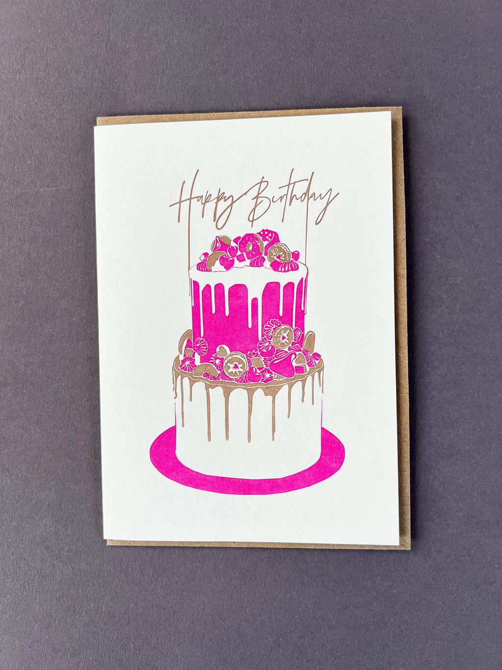 Birthday Cake Letterpress Card