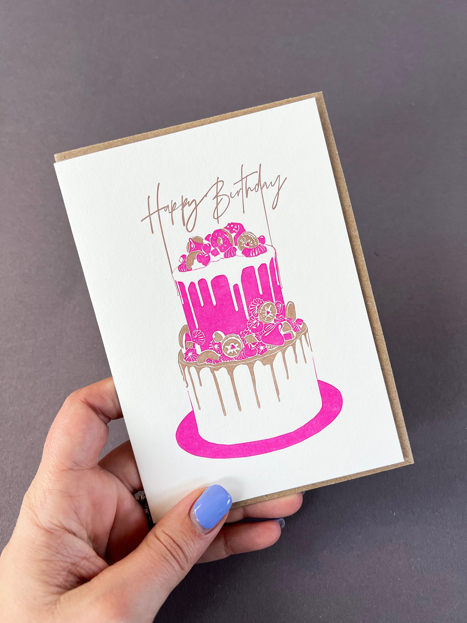 Birthday Cake Letterpress Card