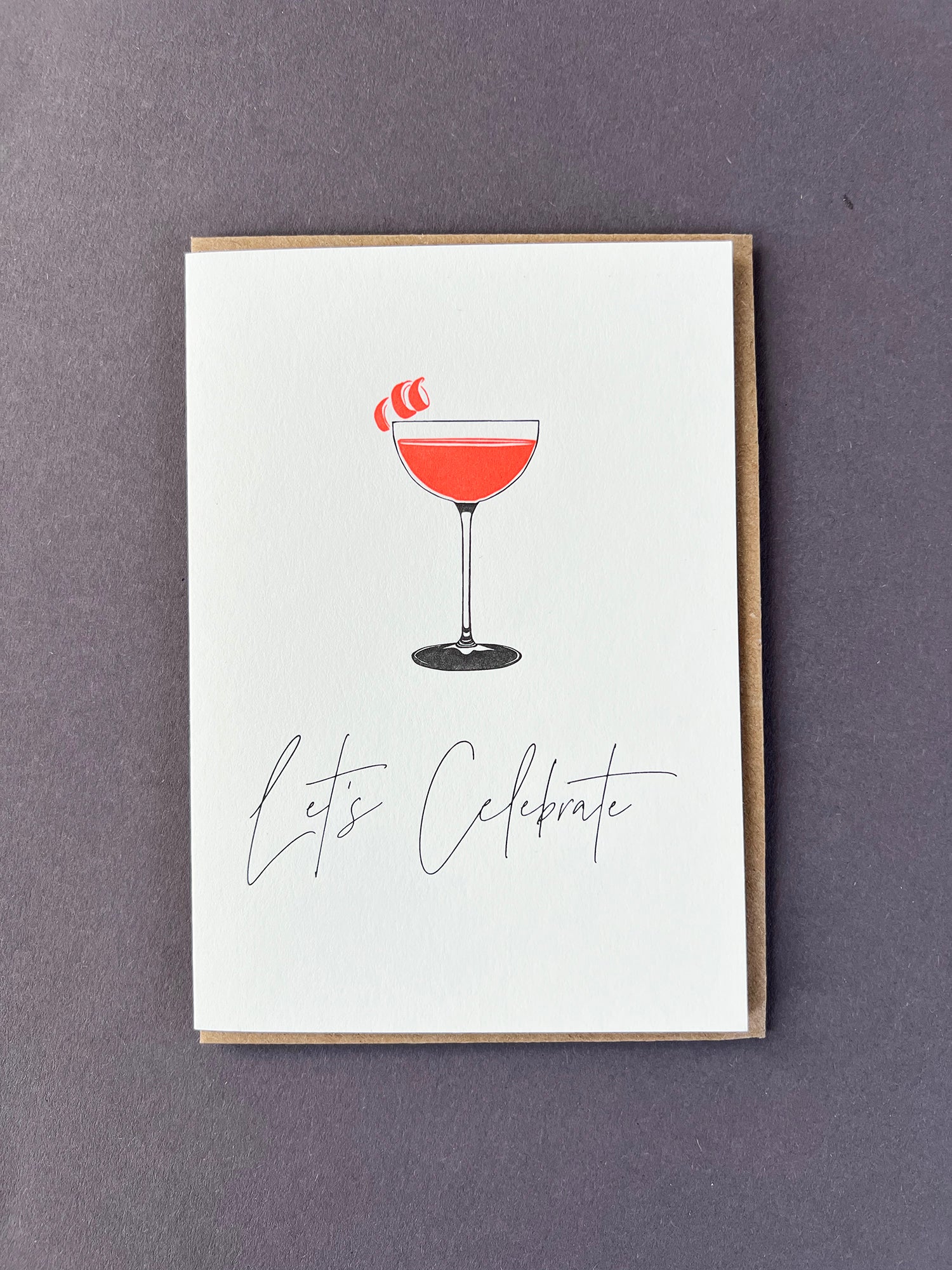 Celebrate Cosmo Letterpress Card | Cocktail Birthday Card