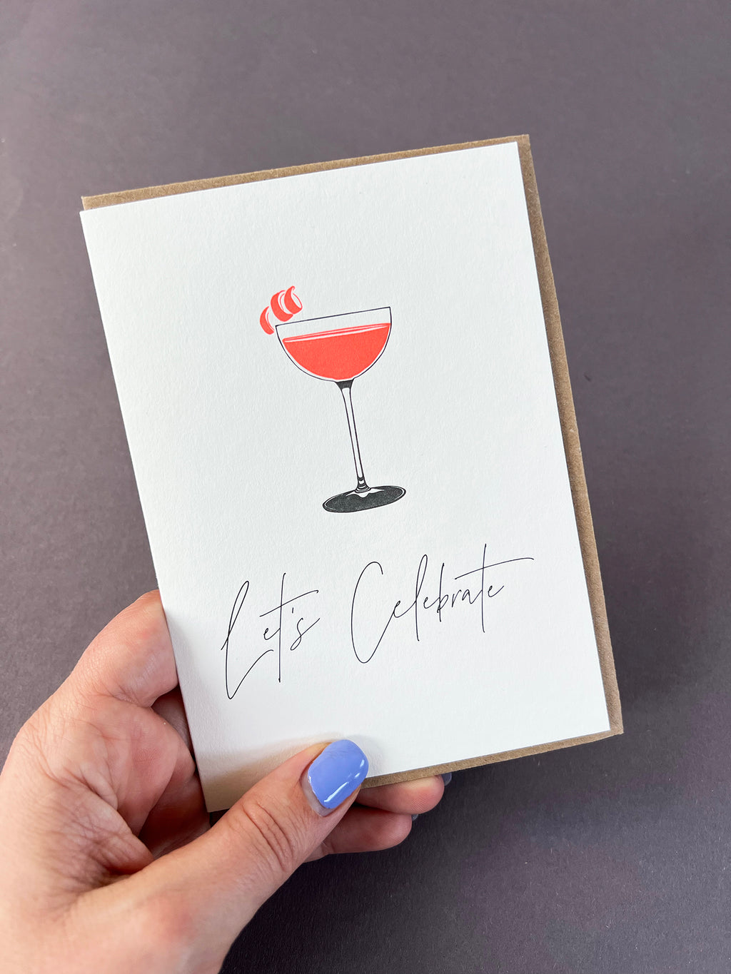 Celebrate Cosmo Letterpress Card | Cocktail Birthday Card