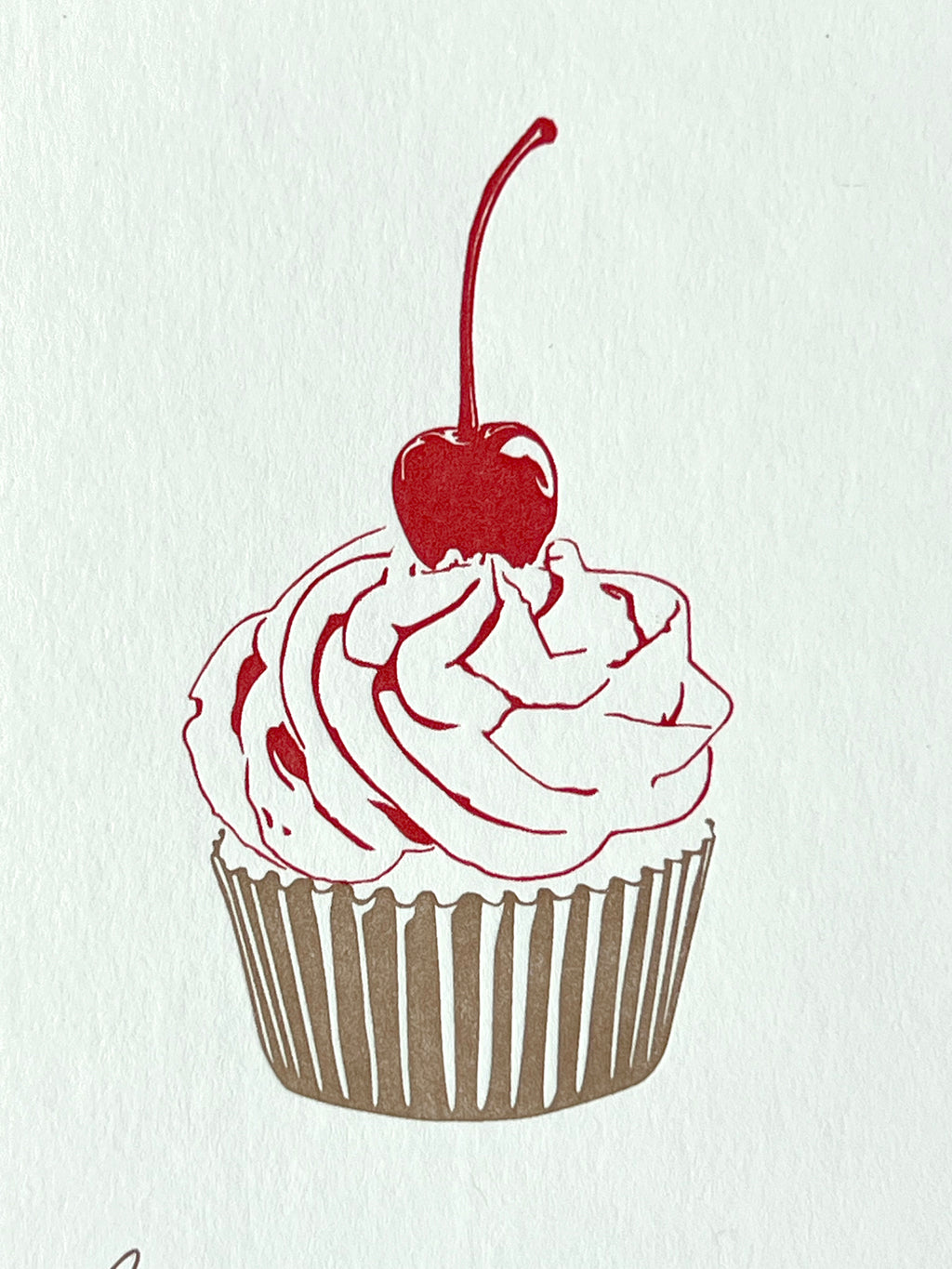 Cherry Cake Letterpress Card